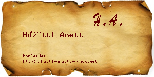Hüttl Anett névjegykártya