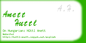 anett huttl business card